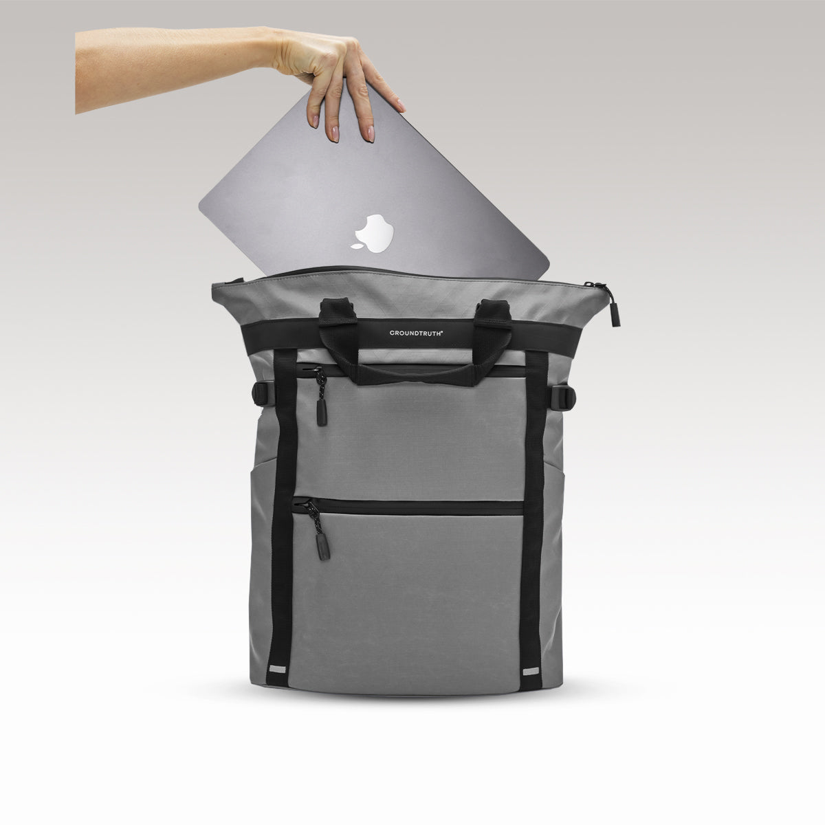 RIKR 17L Technical Tote Backpack GROUNDTRUTH color black #color_Summit Grey