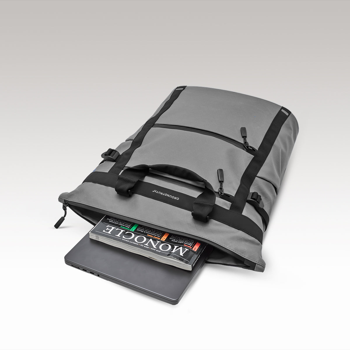 RIKR 17L Technical Tote Backpack GROUNDTRUTH color black #color_Summit Grey