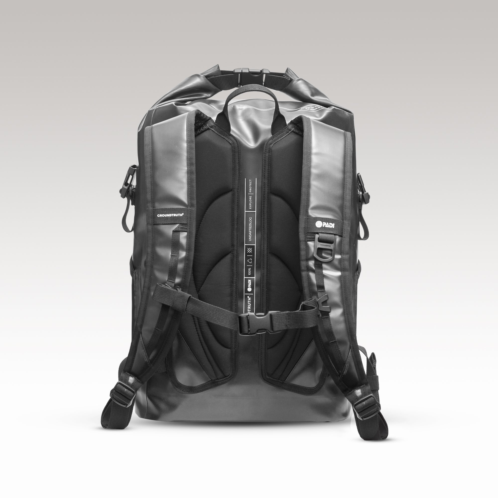 25L Roll Top Dry Backpack | UNDA - GROUNDTRUTH PADI Collaboration - #color_Deep Black