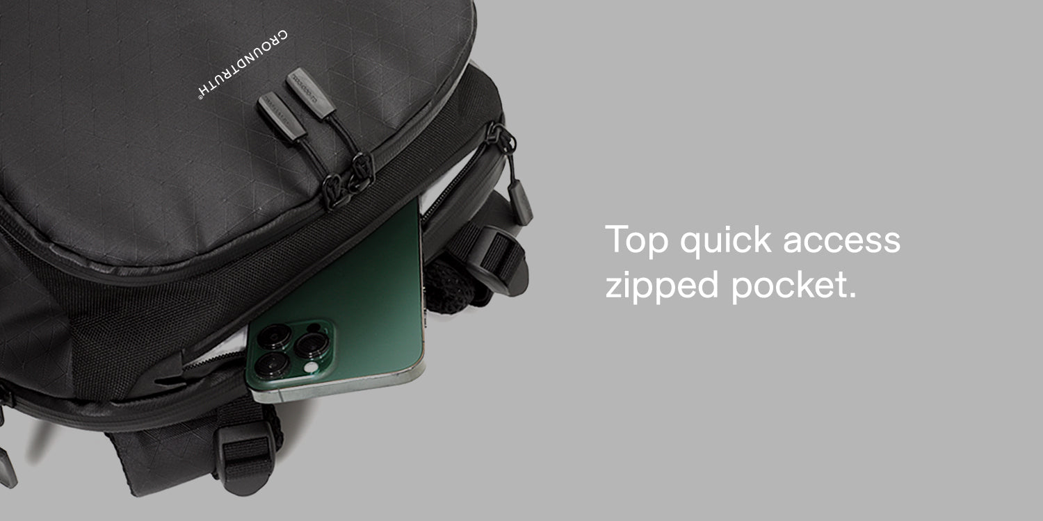 Top quick access zipped pocket,