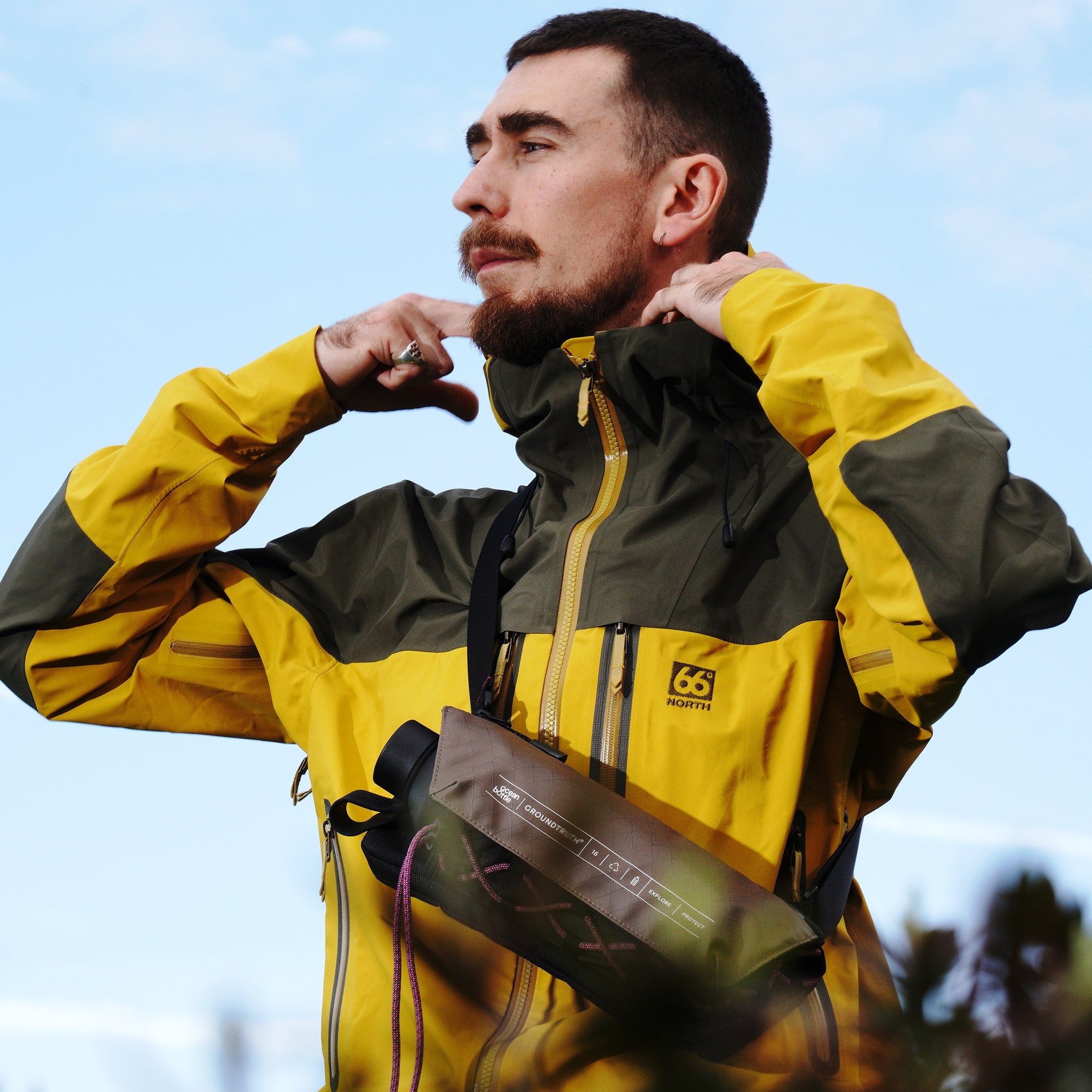 RIKR Bottle Bag GROUNDTRUTH & Ocean Bottle #color_Stone Brown