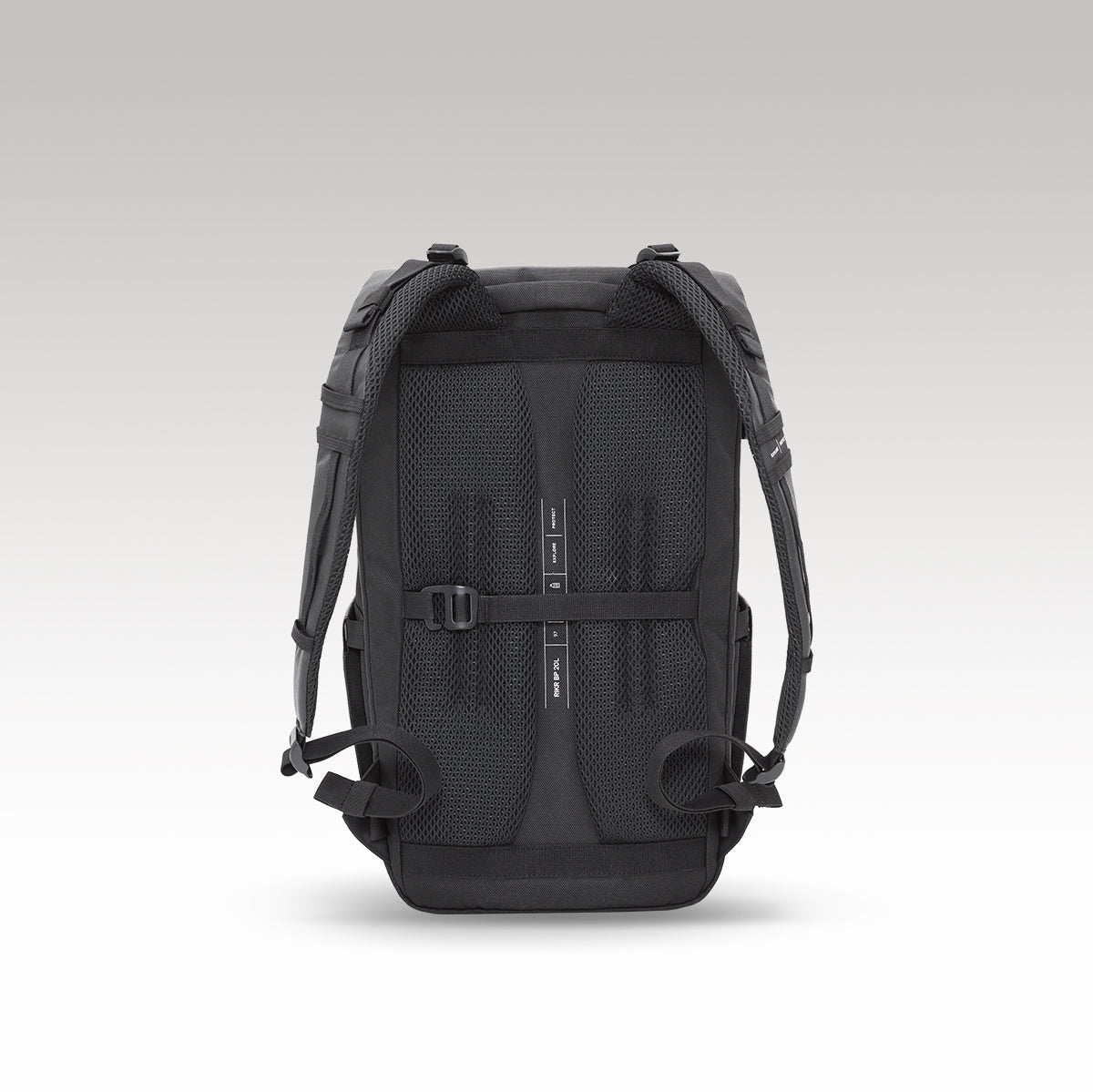 20L Everyday Backpack | RIKR | GROUNDTRUTH #color_Eco-X Black Luggage sleeve