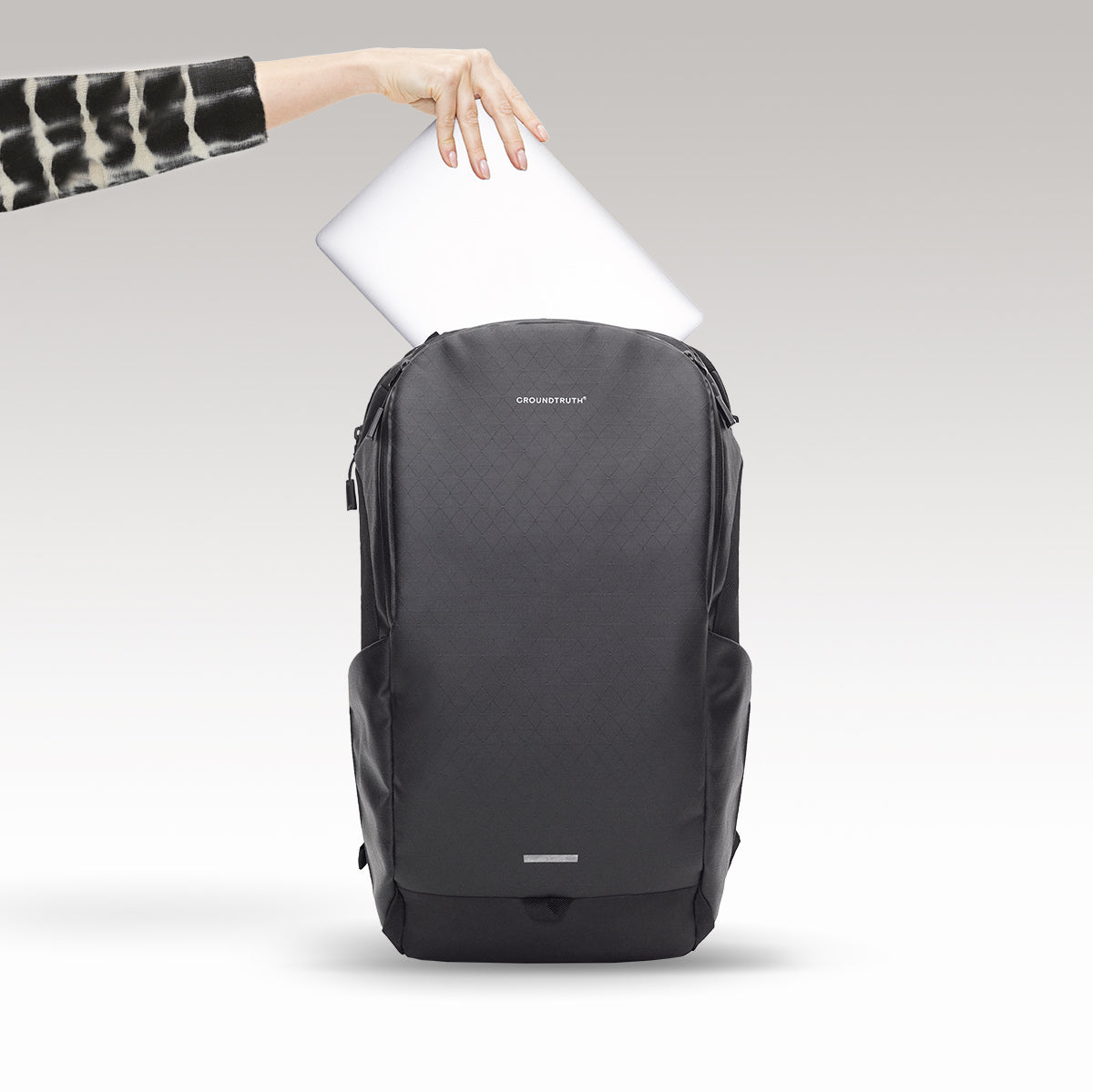 20L Everyday Backpack | RIKR | GROUNDTRUTH #color_Eco-X Black | 17" Laptop compartment