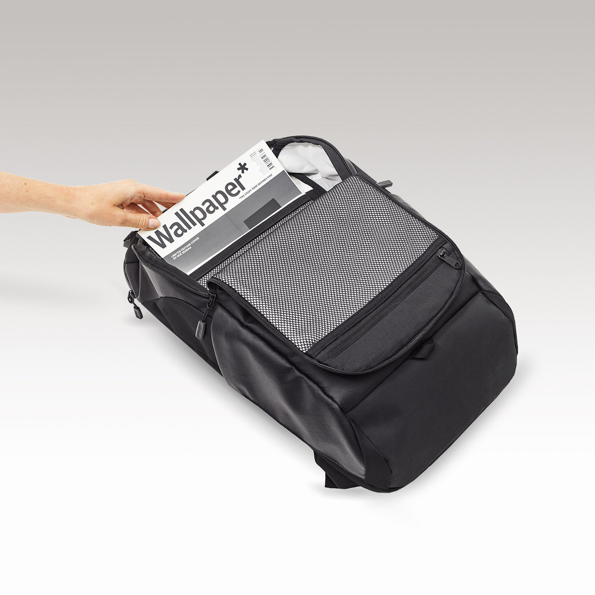 20L Everyday Backpack | RIKR | GROUNDTRUTH #color_Eco-X Black | Multi interior pockets
