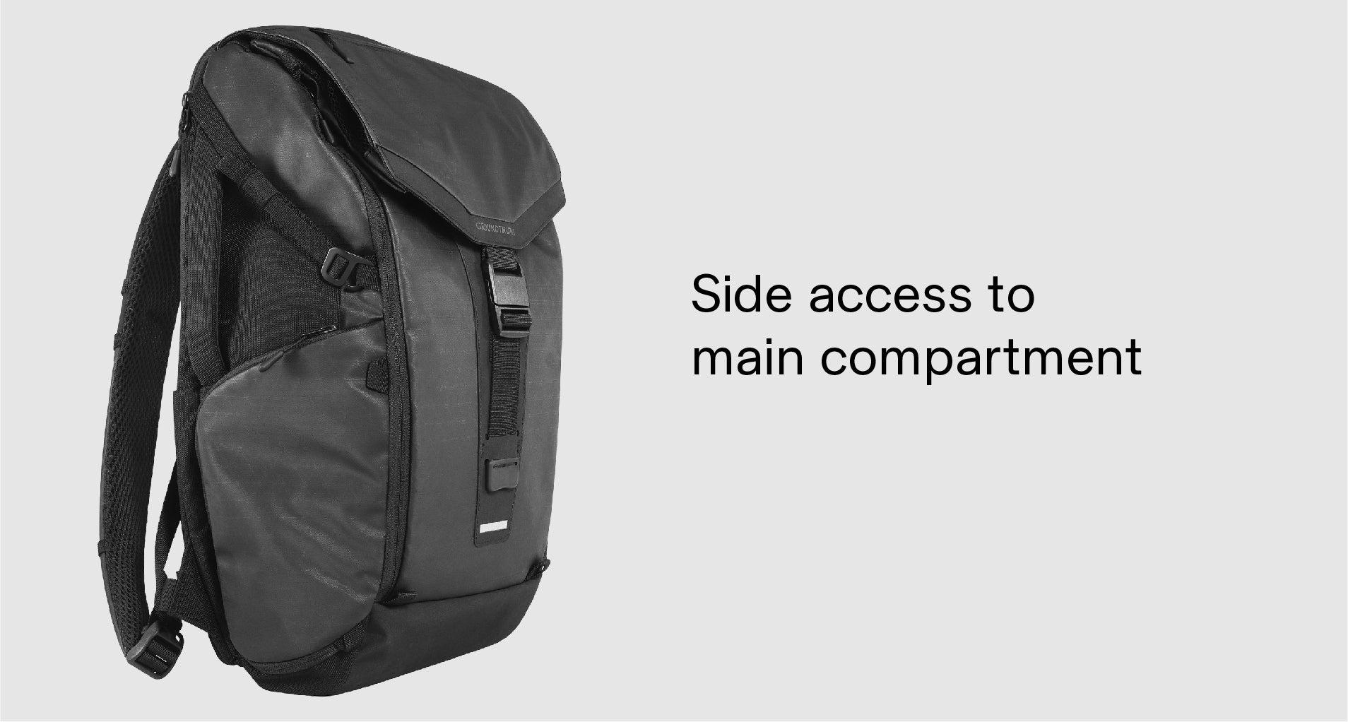 Groundtruth Backpack's side access to main compartment