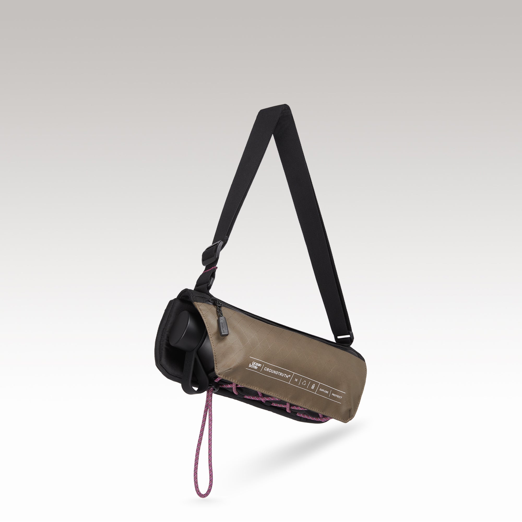 RIKR Bottle Bag GROUNDTRUTH & Ocean Bottle #color_Stone Brown