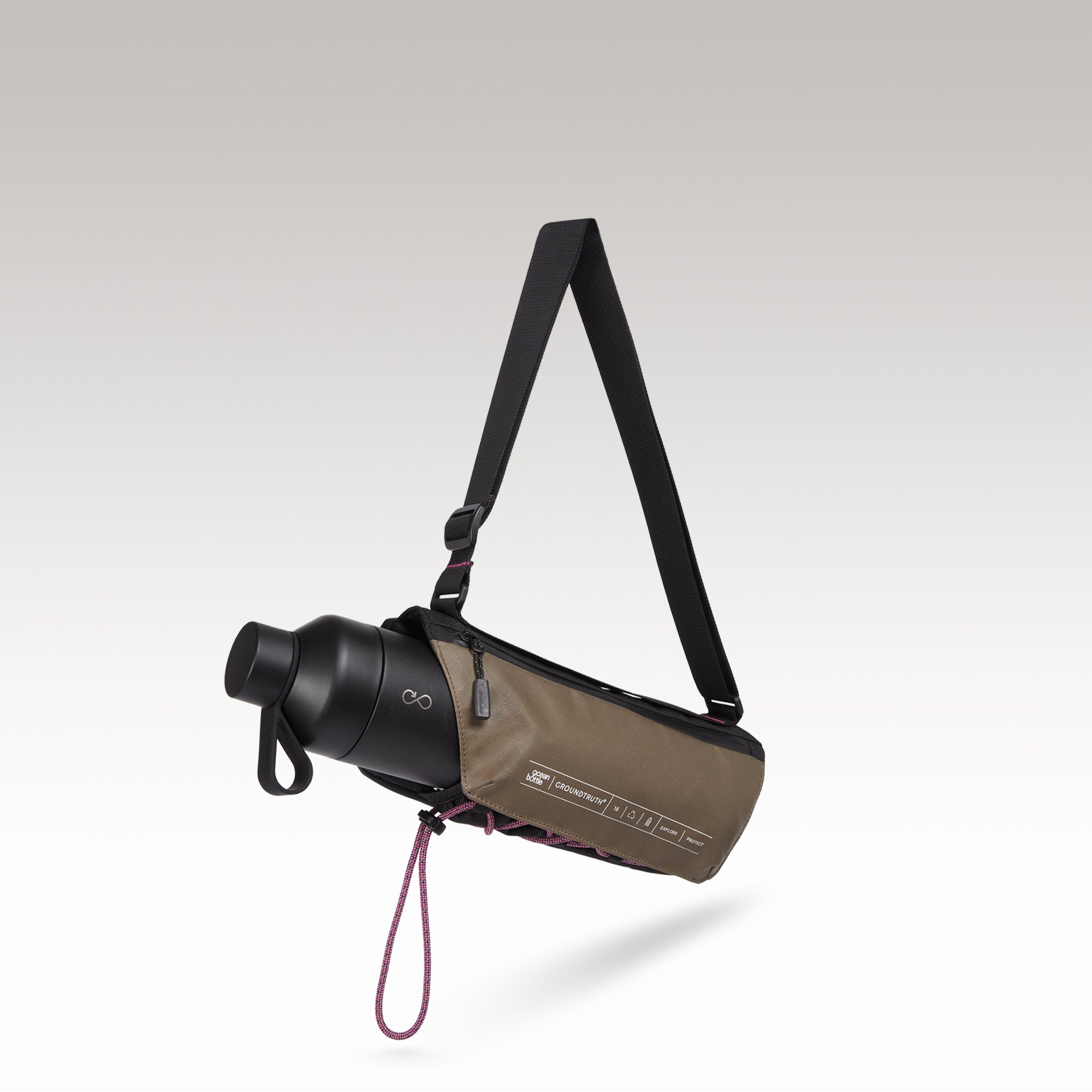 RIKR Bottle Bag GROUNDTRUTH & Ocean Bottle #color_Stone Brown