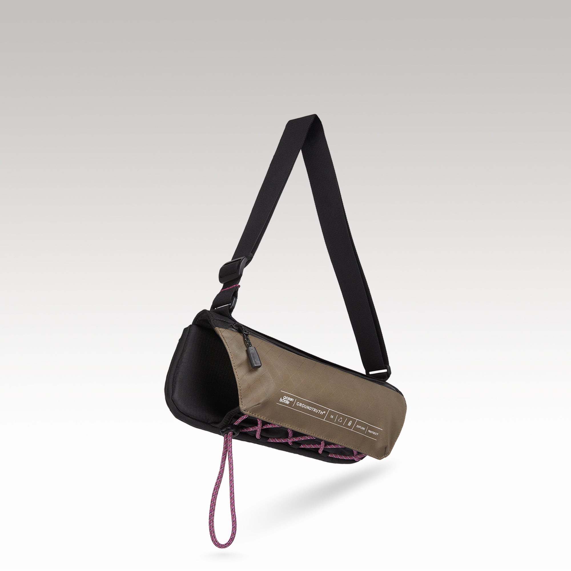 RIKR Bottle Bag GROUNDTRUTH & Ocean Bottle #color_Stone Brown