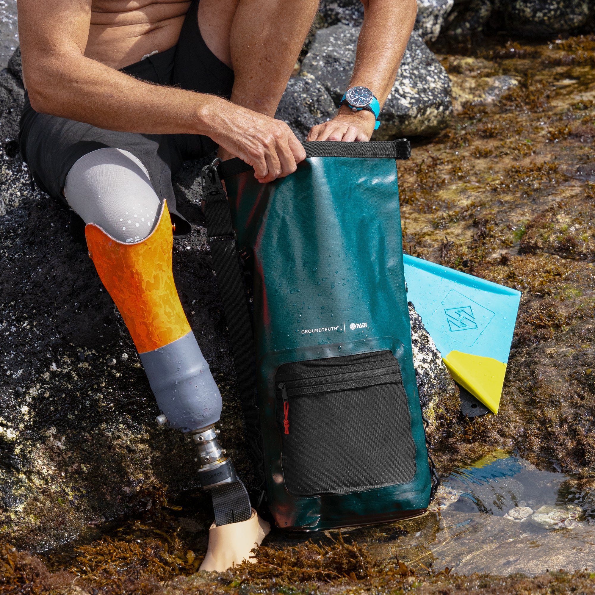 10L Cross Body Dry Bag | UNDA - GROUNDTRUTH PADI Collaboration - #color_Ocean Green