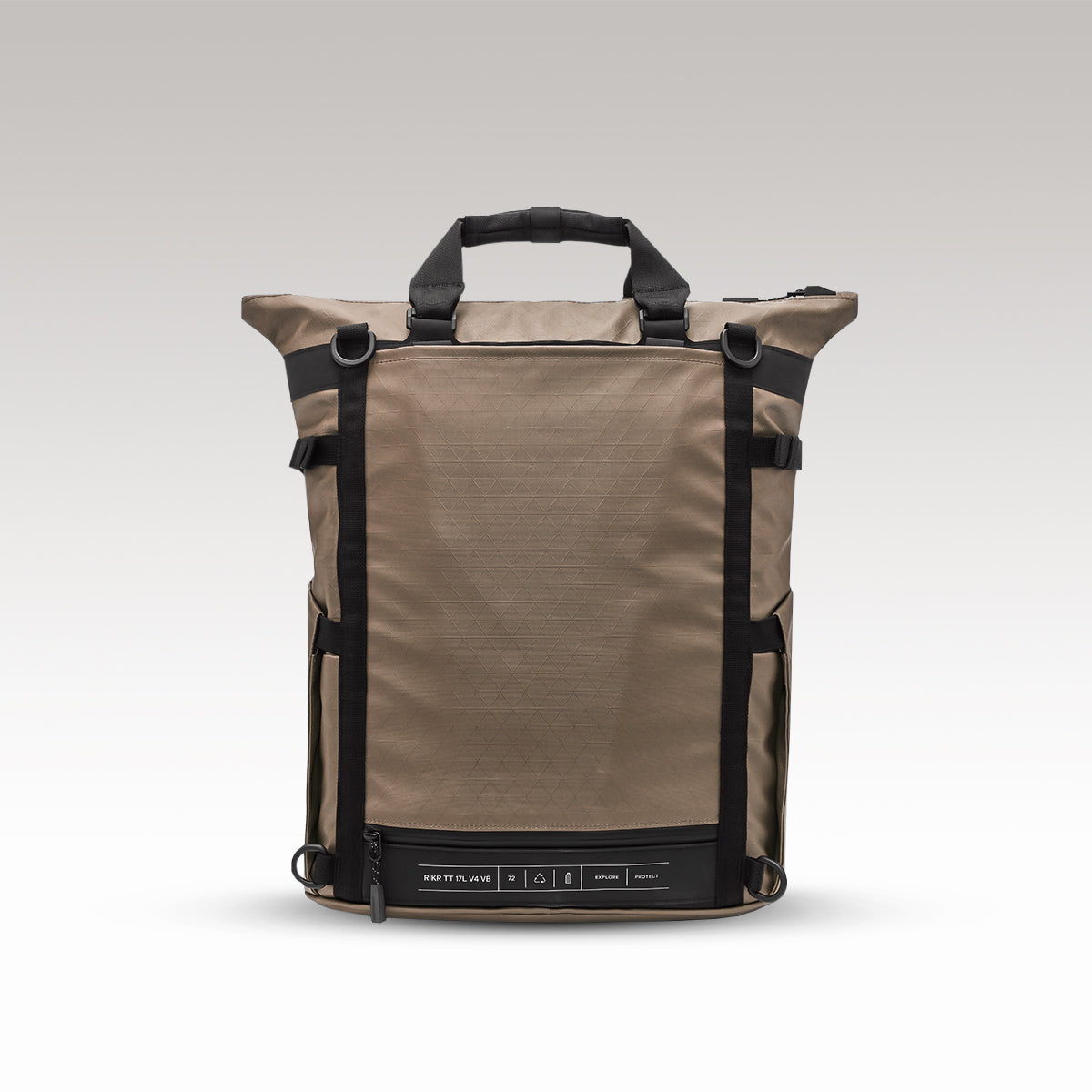 RIKR 17L Technical Tote Backpack GROUNDTRUTH color black #color_Stone Brown