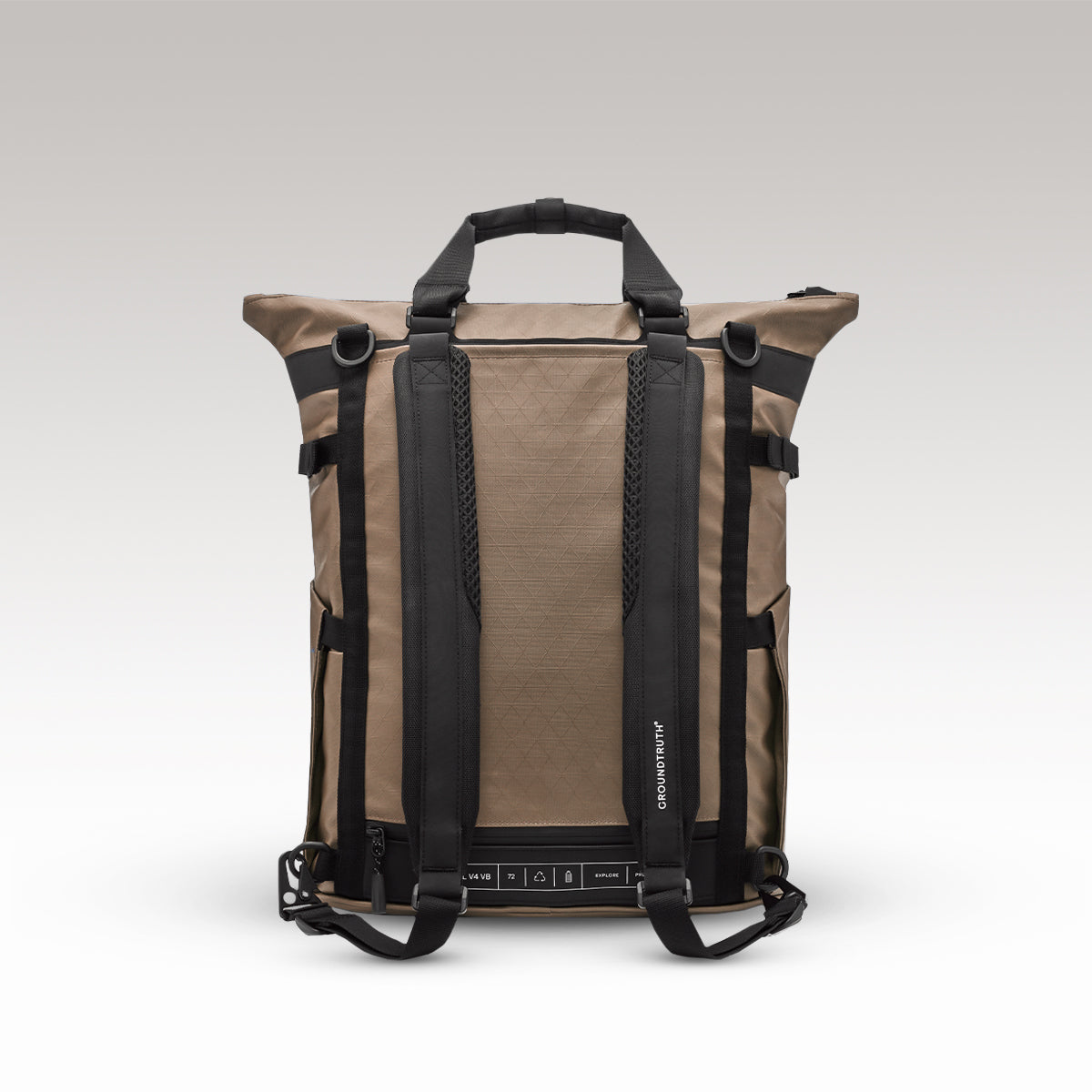 RIKR 17L Technical Tote Backpack GROUNDTRUTH color black #color_Stone Brown