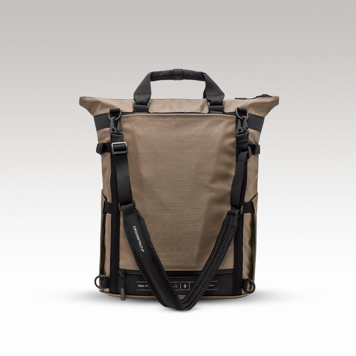 RIKR 17L Technical Tote Backpack GROUNDTRUTH color black #color_Stone Brown