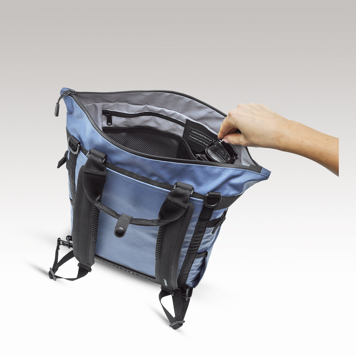 RIKR 17L Technical Tote Backpack GROUNDTRUTH #color_Voyage Blue