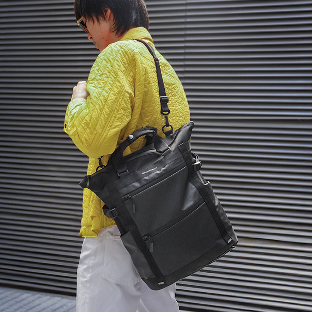RIKR 17L Technical Tote Backpack GROUNDTRUTH color black #color_Eco-X Black