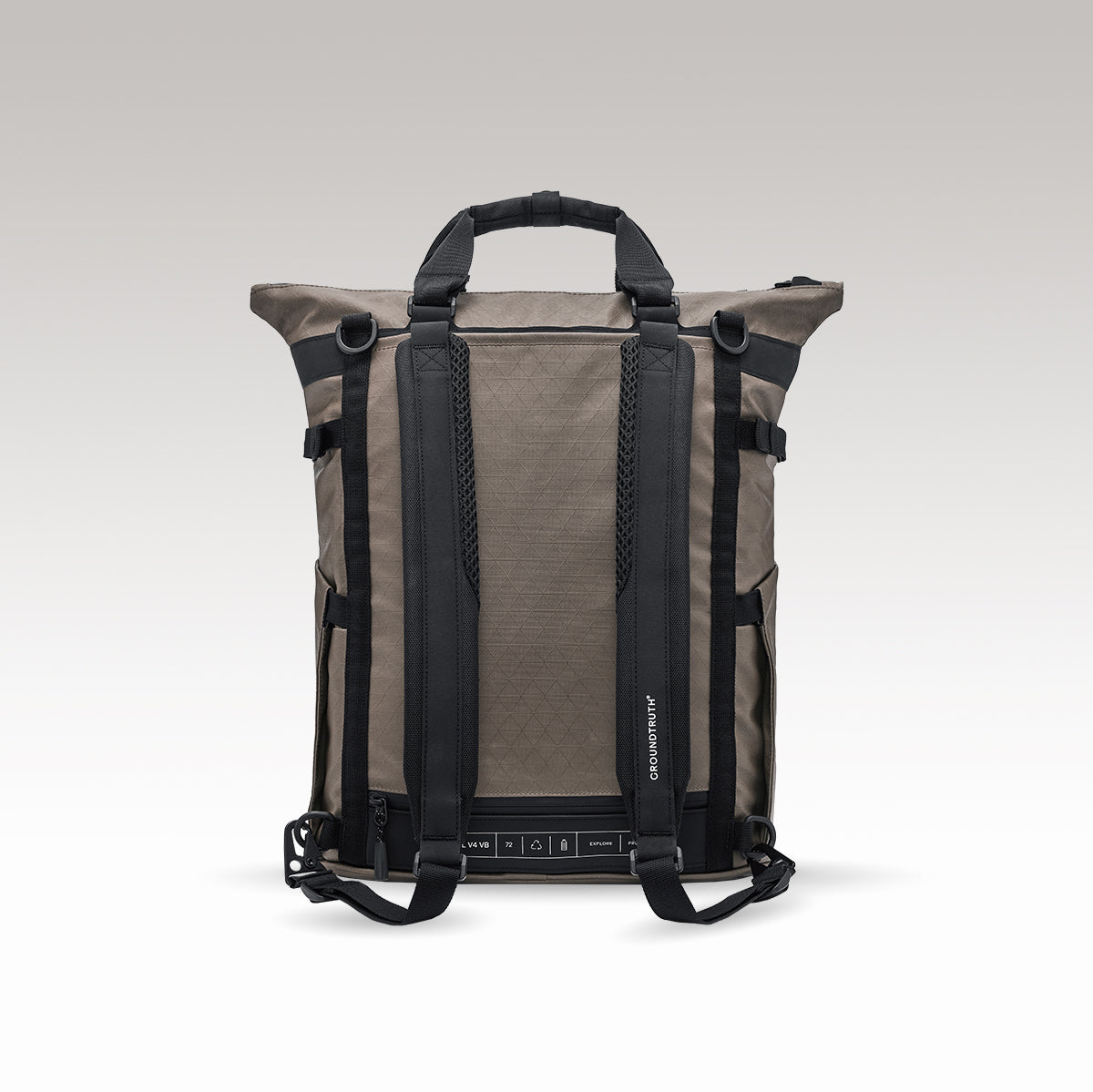 RIKR 17L Technical Tote Backpack GROUNDTRUTH color black #color_Stone Brown