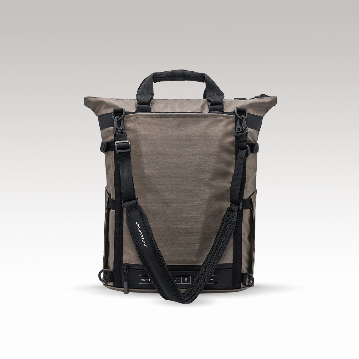 RIKR 17L Technical Tote Backpack GROUNDTRUTH color black #color_Stone Brown