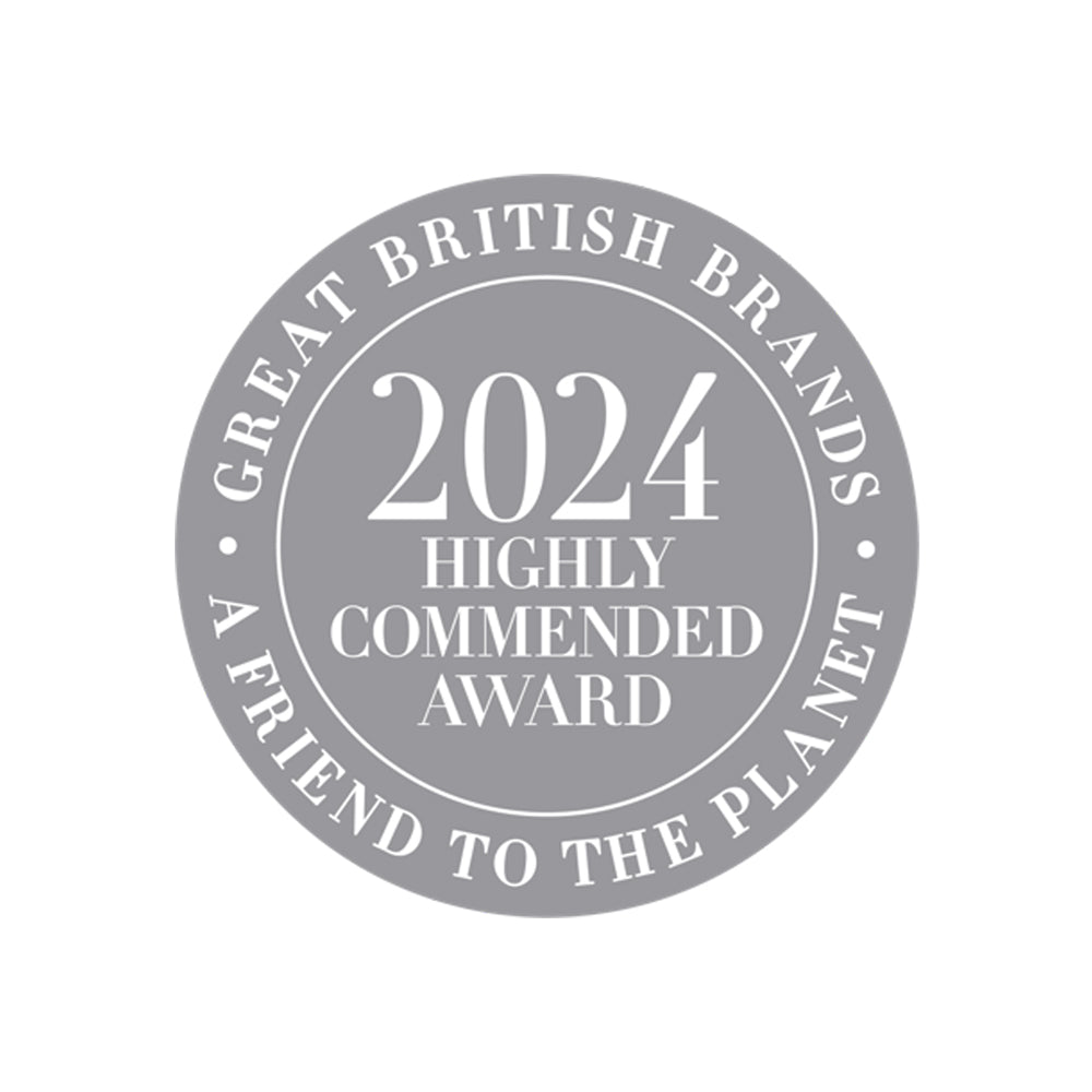 The Great British Brand Awards by Country and Townhouse Magazine. Winning in the Friend to the Planet category, for brands that show outstanding commitment to protecting and regenerating our planet and environment. 