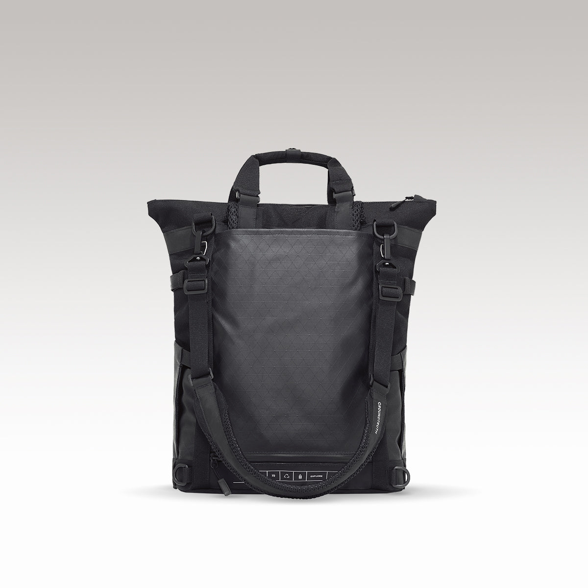 RIKR 17L Technical Tote Backpack GROUNDTRUTH color black #color_Eco-X Black