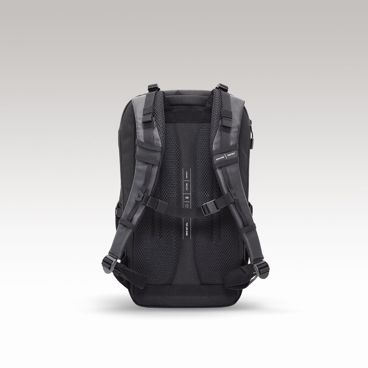 20L Everyday Backpack | RIKR | GROUNDTRUTH #color_Eco-X Black | Detachable sternum strap,
