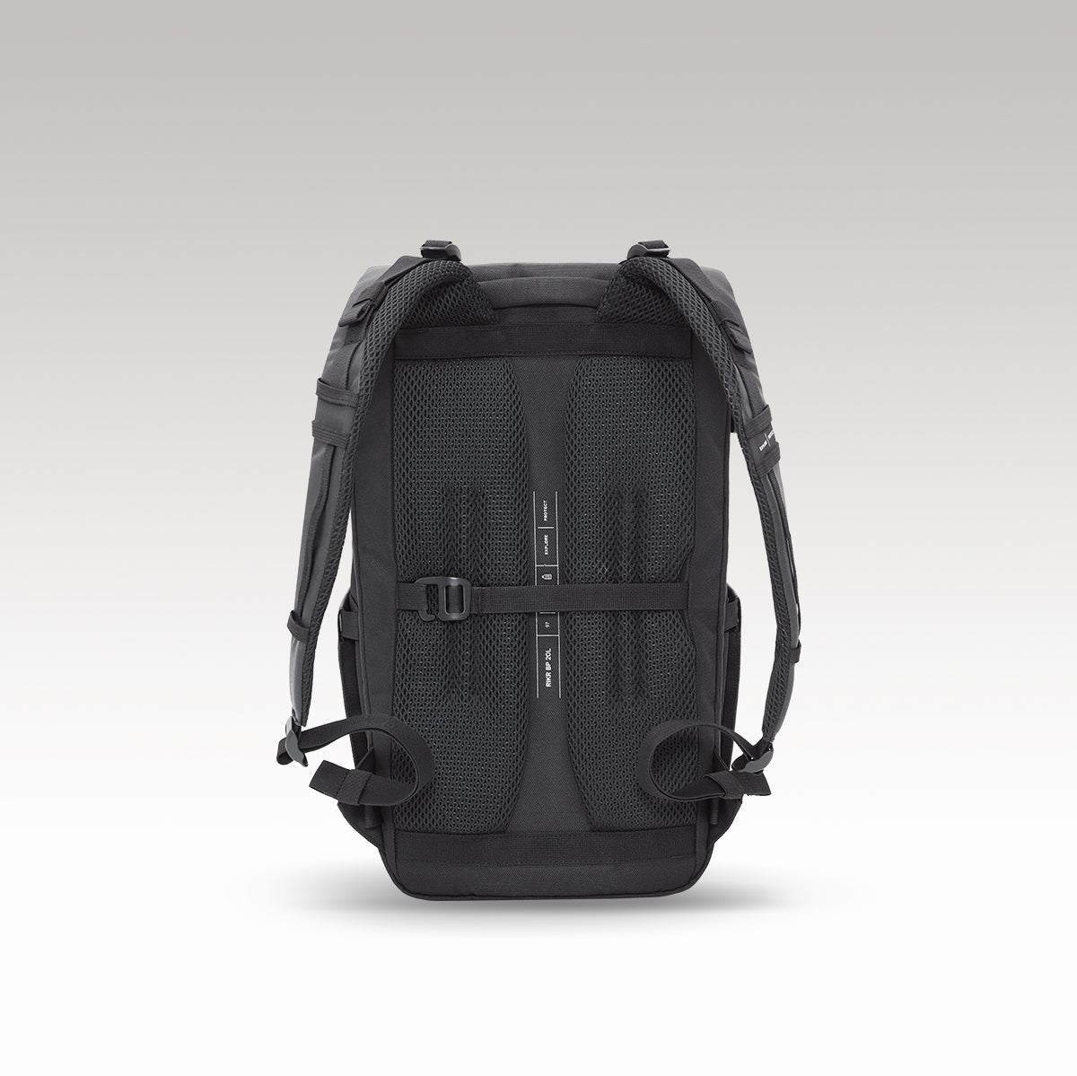 20L Everyday Backpack | RIKR | GROUNDTRUTH #color_Eco-X Black Luggage sleeve 