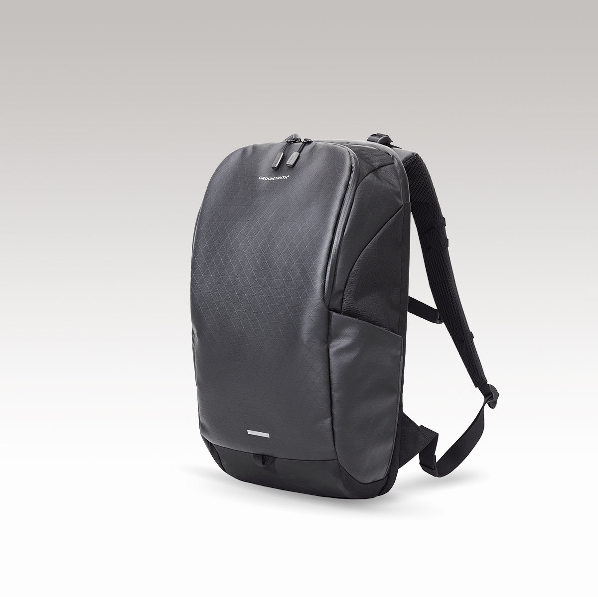 20L Everyday Backpack | RIKR | GROUNDTRUTH #color_Eco-X Black | Two integrated side water bottles pockets,