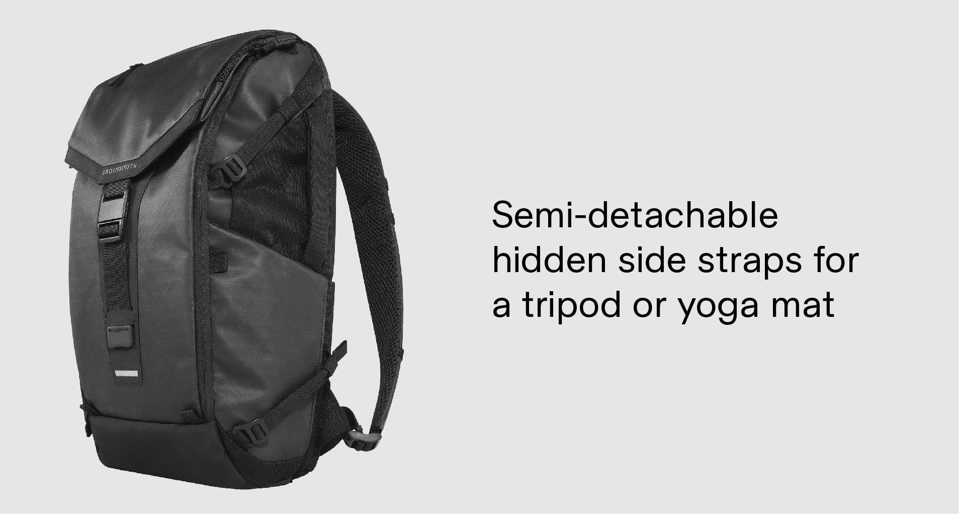 Groundtruth Backpack semi de attached side straps for Yoga mat
