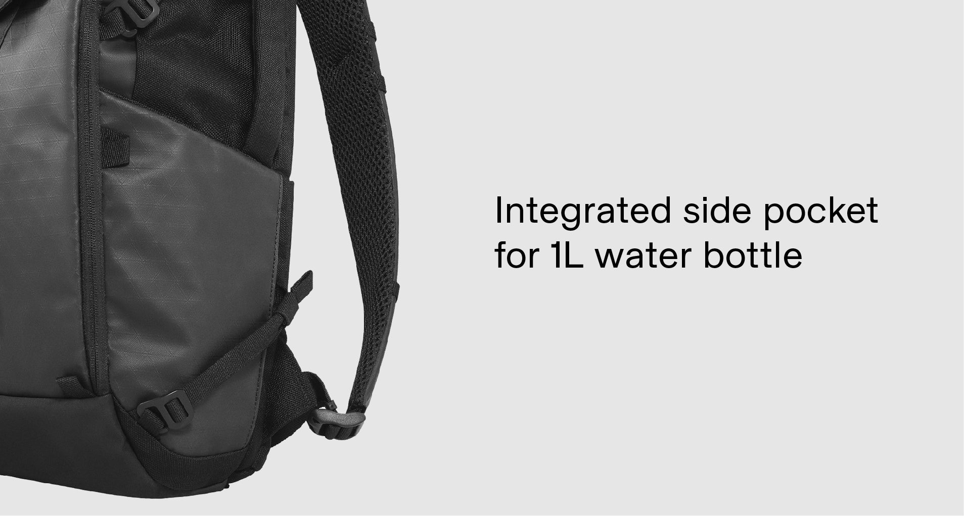 Groundtruth's Backpack side pocket for 1L Water bottle 