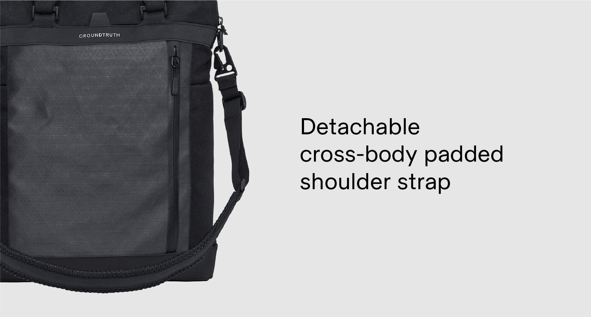 RIRK 10L Tote Pack's detachable cross-body padded shoulder strap