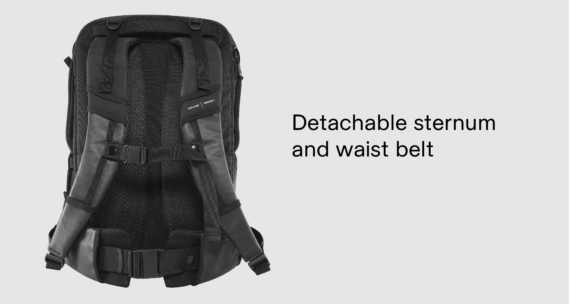 Backpack with sternum discount and waist strap