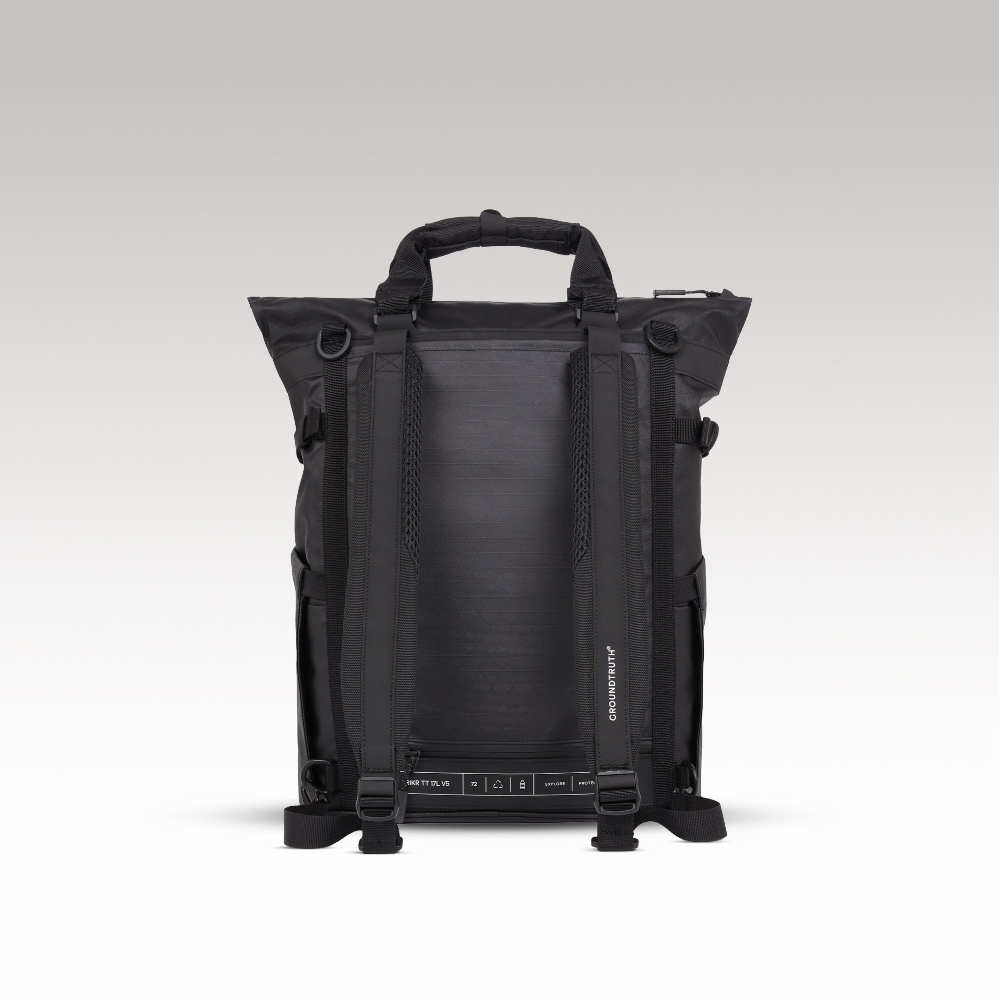 RIKR 17L Technical Tote Backpack GROUNDTRUTH color black #color_Eco-X Black