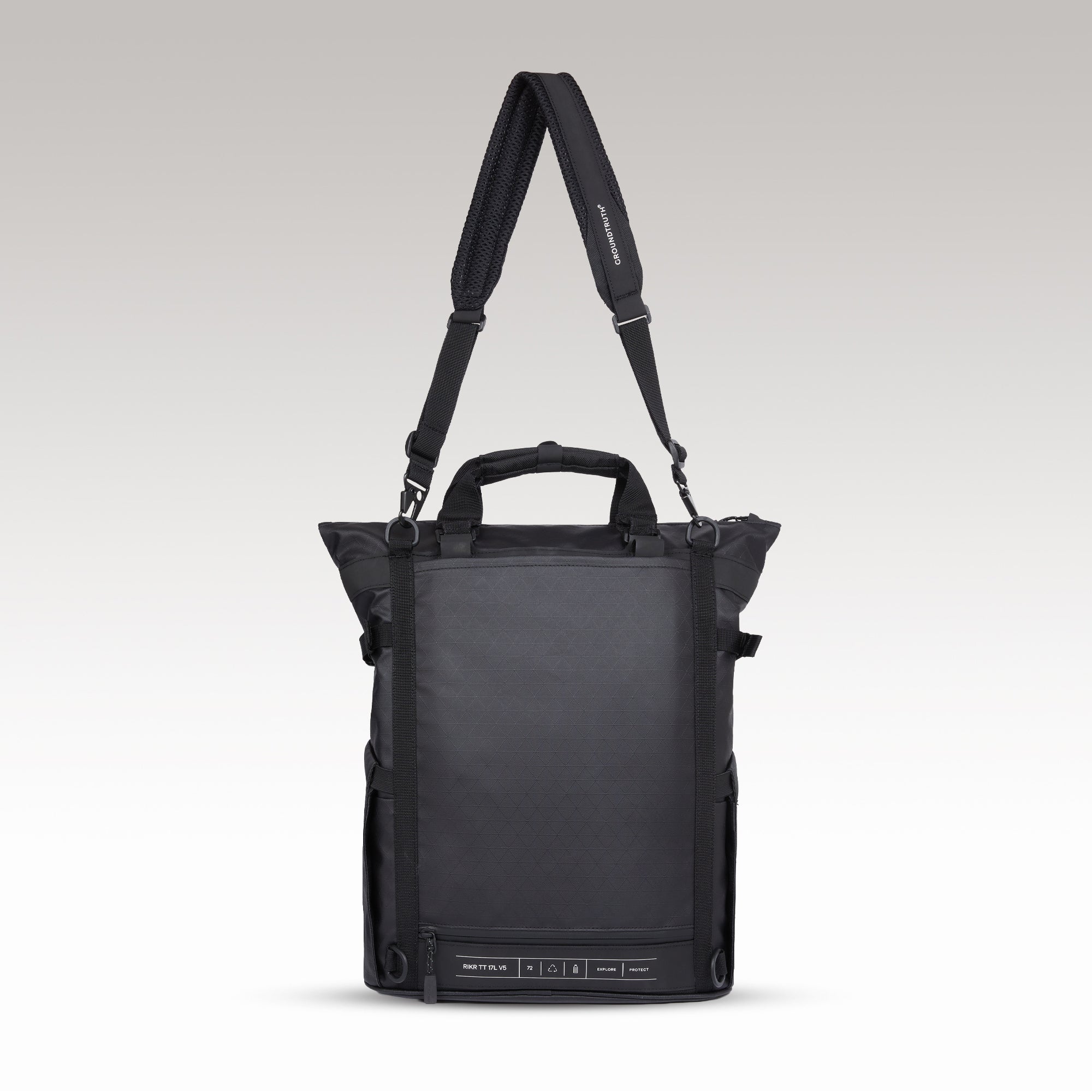 RIKR 17L Technical Tote Backpack GROUNDTRUTH color black #color_Eco-X Black